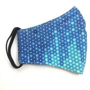‎2/$15 - Blue Mask, Blue Hexagon Anchor Face Mask, Filti Filter